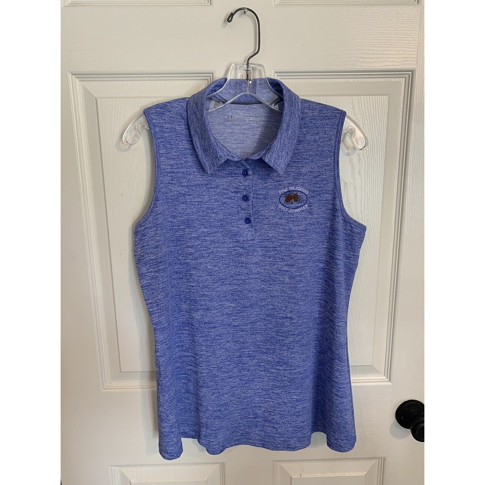 Under Armour Women's Golf Shirt large Sleeveless embroidered pine meadows golf